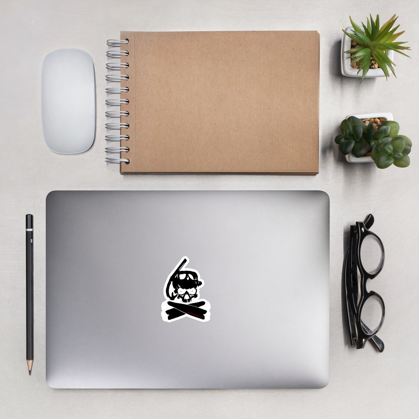 Skull & Fins Sticker