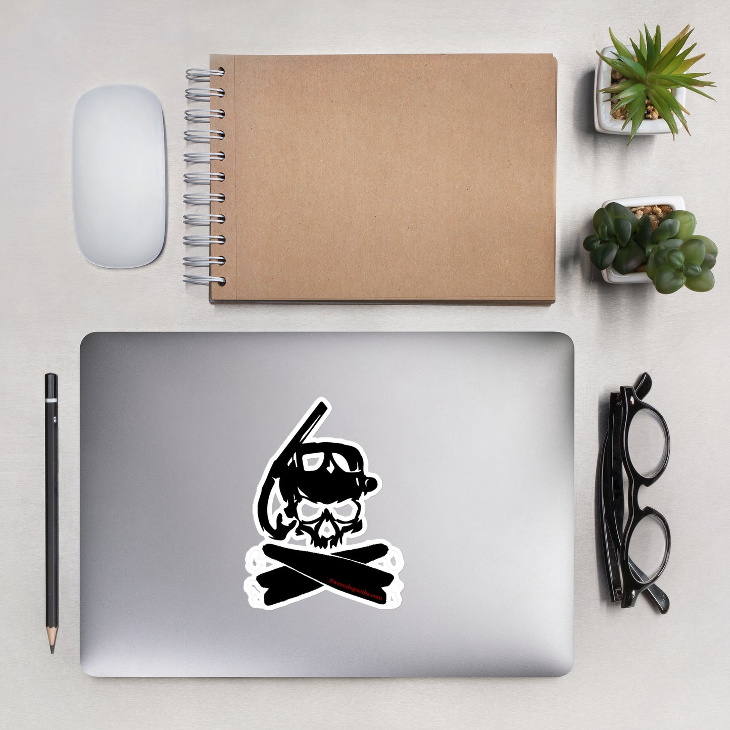 Skull & Fins Sticker