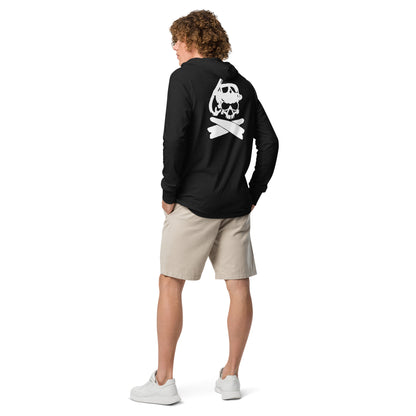 Hooded long-sleeve diver skull tee